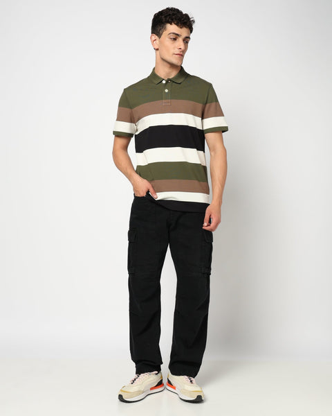 STRAVO Multi Striped Polo - T-Shirt - 2411300868