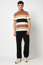 STRAVO Multi Striped Polo - T-Shirt - 2411300862
