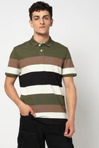 STRAVO Multi Striped Polo - T-Shirt - 2411300868