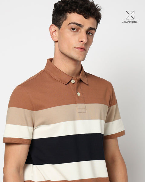 STRAVO Multi Striped Polo - T-Shirt - 2411300862