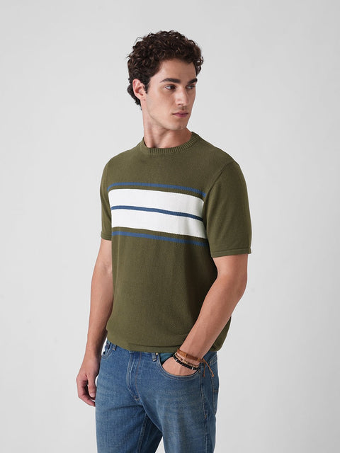STRIPE FLATKNIT T - SHIRT - T Shirt - 3IS2F0707