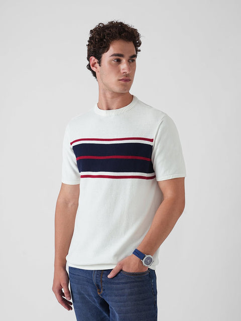 STRIPE FLATKNIT T - SHIRT - T Shirt - 3IS2F0701