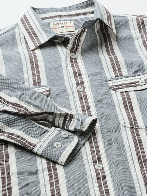 Striped Double Pocket Shirt - Shirt - 240527911