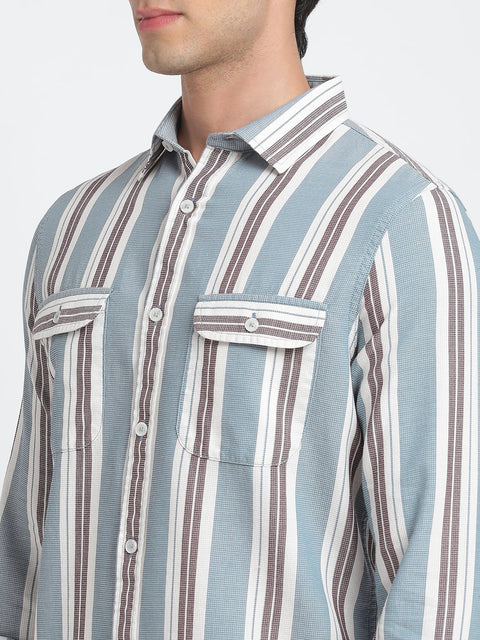 Striped Double Pocket Shirt - Shirt - 240527911