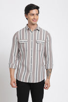 Striped Double Pocket Textured Shirt - Shirt - 240527916