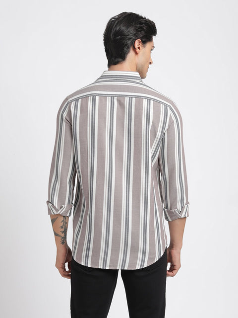 Striped Double Pocket Textured Shirt - Shirt - 240527916