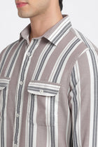 Striped Double Pocket Textured Shirt - Shirt - 240527916