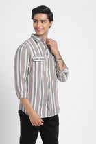 Striped Double Pocket Textured Shirt - Shirt - 240527916