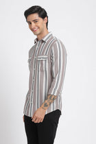 Striped Double Pocket Textured Shirt - Shirt - 240527916