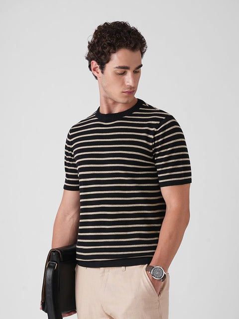 STRIPED FLATKNIT T - SHIRT - T Shirt - 3IS1F0409
