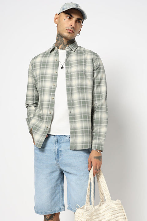 TEAL BUFFALO CHECKERED SHIRT-Shirt - 250731722