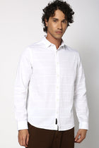 Textured Striped Tailored Fit Shirt - Shirt - 241029344