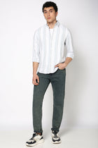 Turquiose Striped Cotton Shirt - Shirt - 240928929