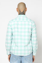 TURQUOISE BUFFALO CHECKERED COTTON SHIRT-Shirt - 250831996