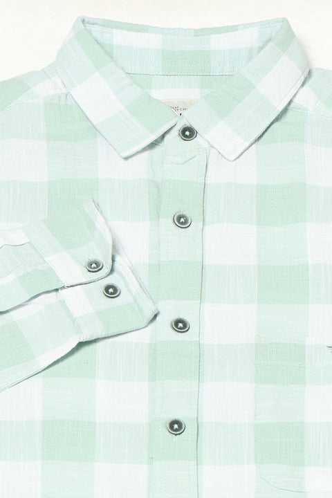 TURQUOISE BUFFALO CHECKERED SHIRT-Shirt - 250731742