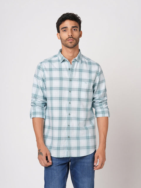 TURQUOISE CHECKERED OXFORD SHIRT-Shirt - 251033170