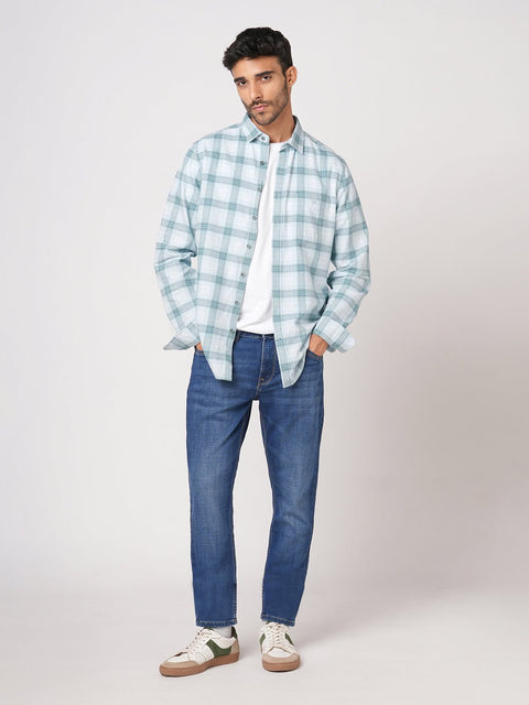 TURQUOISE CHECKERED OXFORD SHIRT-Shirt - 251033170