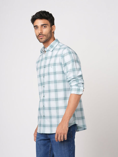 TURQUOISE CHECKERED OXFORD SHIRT-Shirt - 251033170