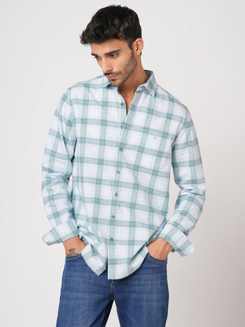 TURQUOISE CHECKERED OXFORD SHIRT-Shirt - 251033170