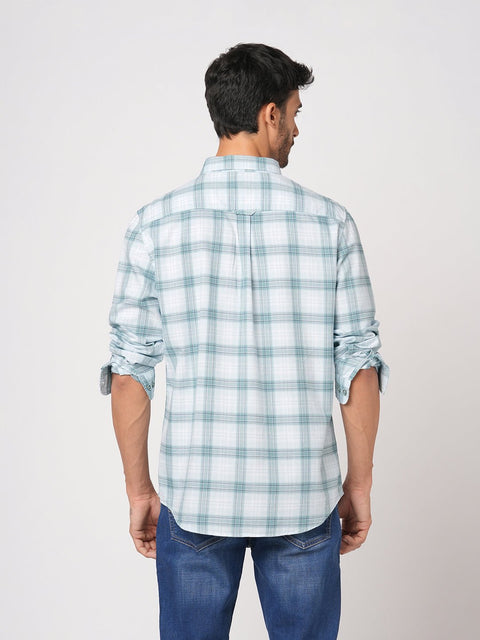 TURQUOISE CHECKERED OXFORD SHIRT-Shirt - 251033170
