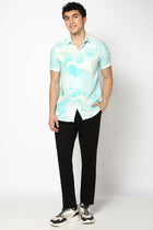 Turquoise Printed Shirt - Shirt - 230725363