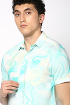 Turquoise Printed Shirt - Shirt - 230725363