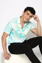 Turquoise Printed Shirt - Shirt - 230725363