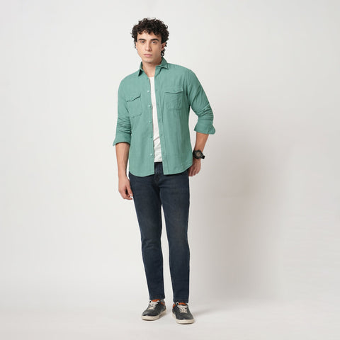 TURQUOISE UTILITY POCKET SHIRT-Shirt - 241129567