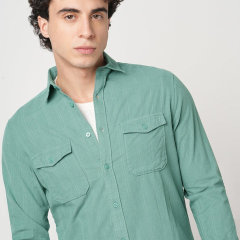 TURQUOISE UTILITY POCKET SHIRT-Shirt - 241129567