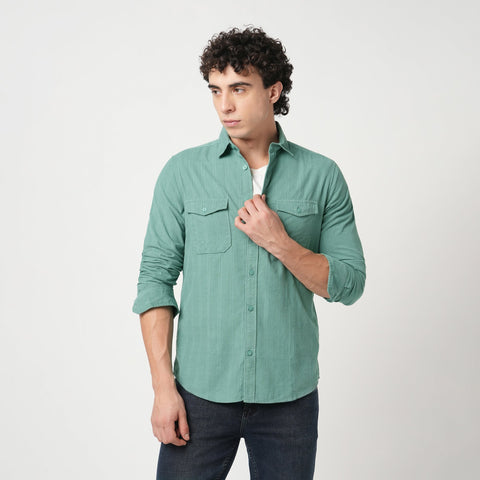 TURQUOISE UTILITY POCKET SHIRT-Shirt - 241129567