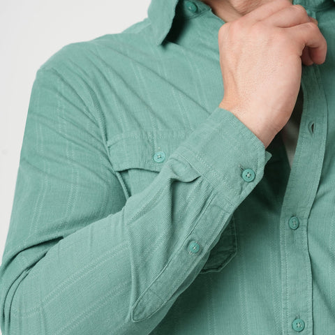 TURQUOISE UTILITY POCKET SHIRT-Shirt - 241129567