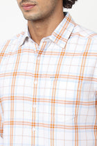 White Checks Cotton Shirt - Shirts - 230424657