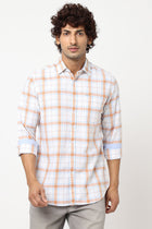 White Checks Cotton Shirt - Shirts - 230424657