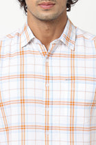 White Checks Cotton Shirt - Shirts - 230424657