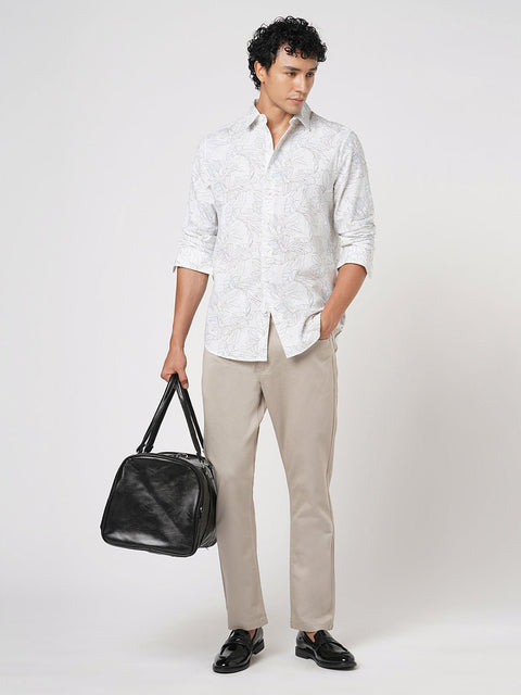 WHITE FLORAL PRINTED COTTON SHIRT-Shirt - 260134510