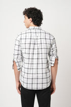 WHITE GRID SLUB COTTON SHIRT-Shirt - 251033160