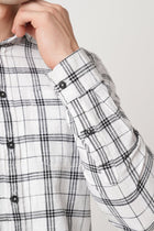 WHITE GRID SLUB COTTON SHIRT-Shirt - 251033160