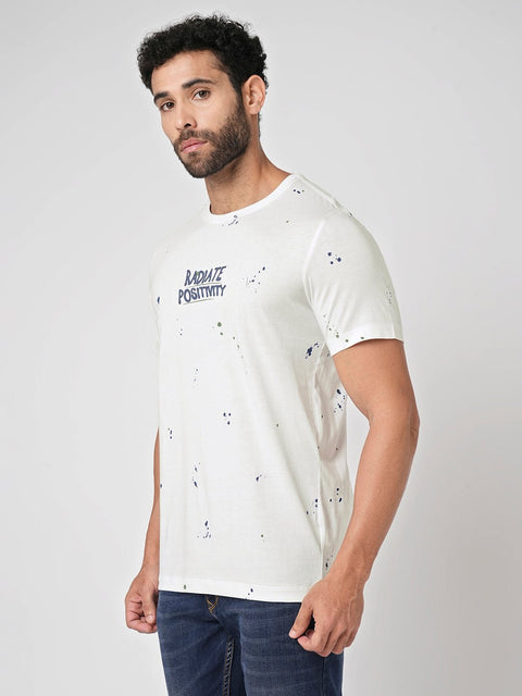 White overall Printed Cotton T-shirt - T-Shirt - 230300181