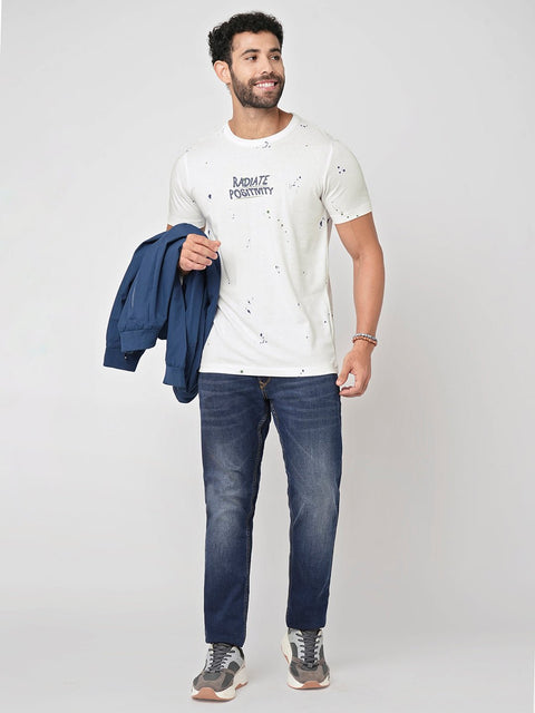 White overall Printed Cotton T-shirt - T-Shirt - 230300181