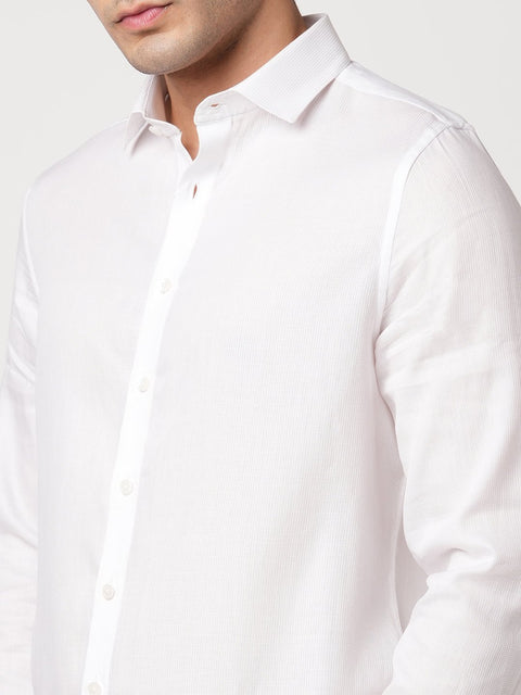WHITE PLAIN DOBBY SHIRT-Shirt - 251033490