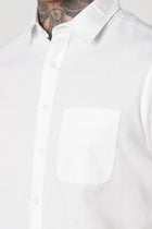 WHITE PLAIN HALF SLEEVE SHIRT-Shirt - 260134360