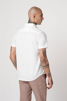 WHITE PLAIN HALF SLEEVE SHIRT-Shirt - 260134360