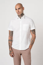WHITE PLAIN HALF SLEEVE SHIRT-Shirt - 260134360
