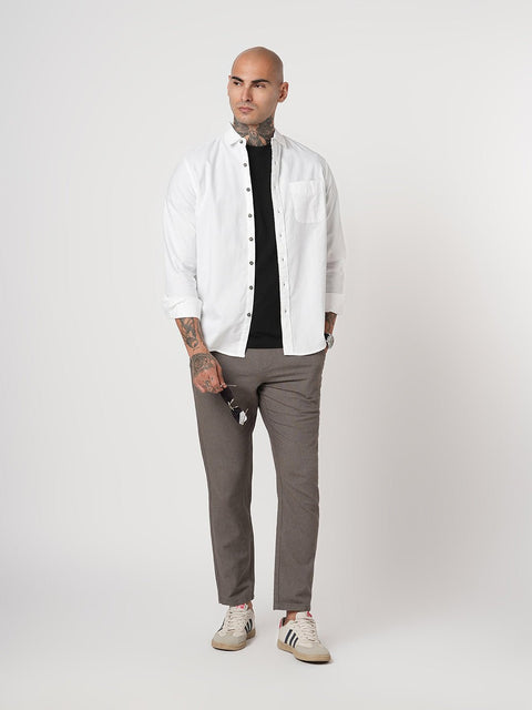 WHITE PLAIN OXFORD SHIRT-Shirt - 251033545
