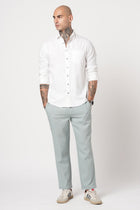 WHITE PLAIN TAILORED FIT SHIRT-Shirt - 260134310