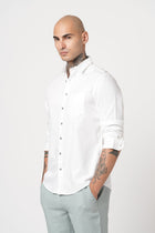 WHITE PLAIN TAILORED FIT SHIRT-Shirt - 260134310