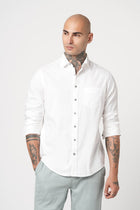 WHITE PLAIN TAILORED FIT SHIRT-Shirt - 260134310