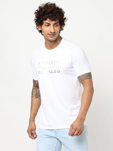 White Printed Cotton T-shirt - T-Shirt - 230430448