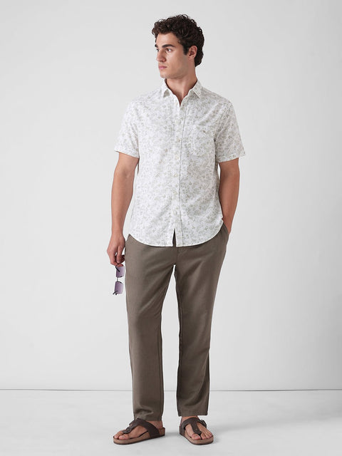 WHITE PRINTED SLUB SHIRT-Shirt - 260134525