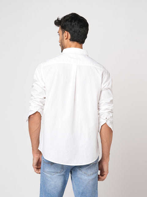 WHITE SELF STRIPE SHIRT-Shirt - 251033505